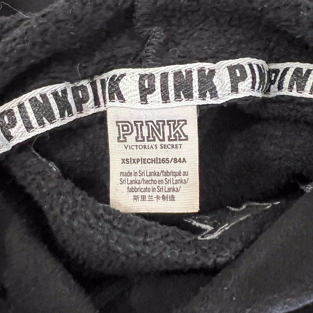 PINK Victorias Secret Womens Size XS Water Color Sequin Logo Bling Hoodie Rare - Picture 11 of 11